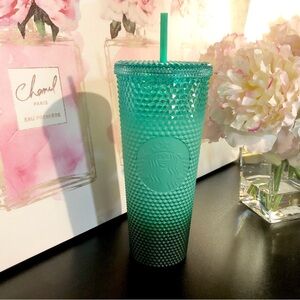 Limited Edition Studded Starbucks 24 oz Venti Cold Green Ombré Gradient Tumbler